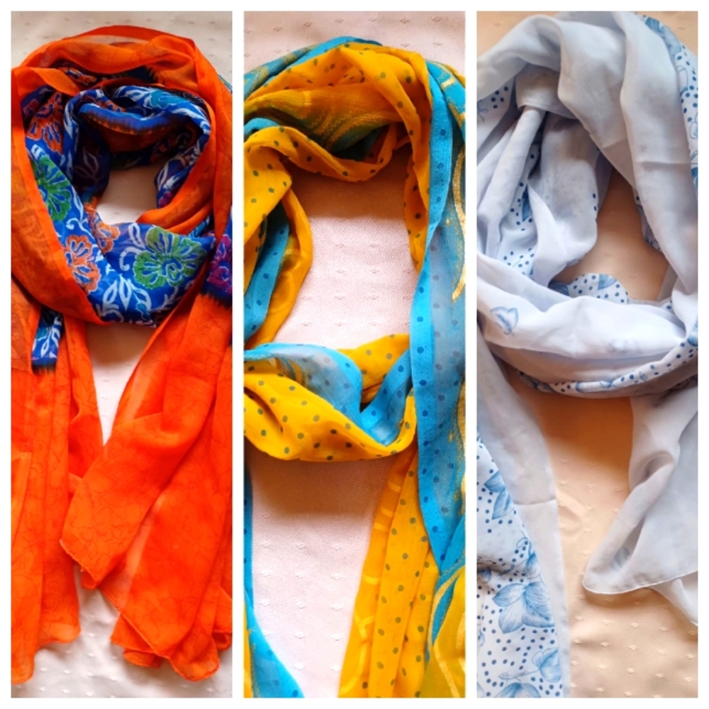 LIGHTWEIGHT LONG SCARVES- set of 3